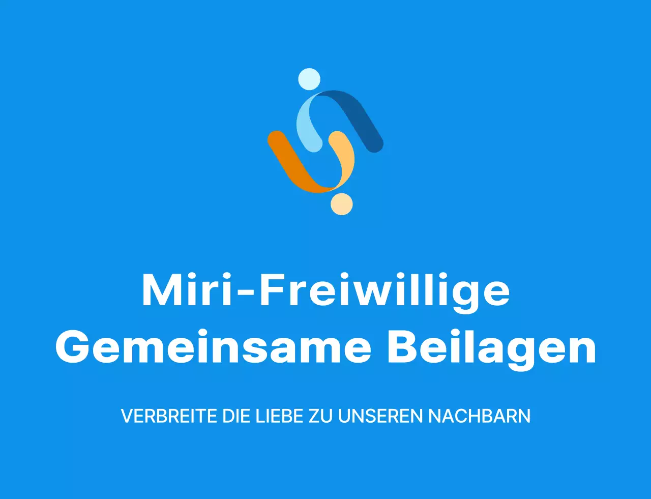 Einfache Freiwilligenweste mit blauem, weißem und gelbem Freiwilligenlogo