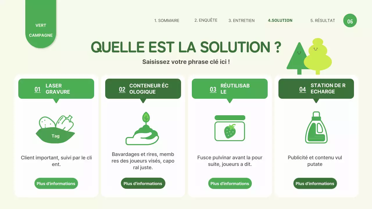 Campagne sur le plastique à usage unique sur le thème d'une illustration environnementale verte et mignonne