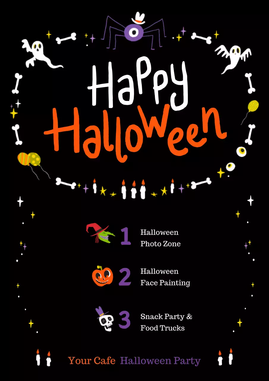 Black Trendy Halloween Promotion Poster
