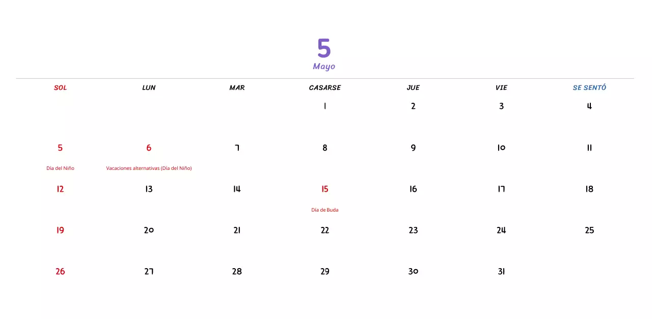 Calendario de Año Nuevo con simpáticas ilustraciones lineales