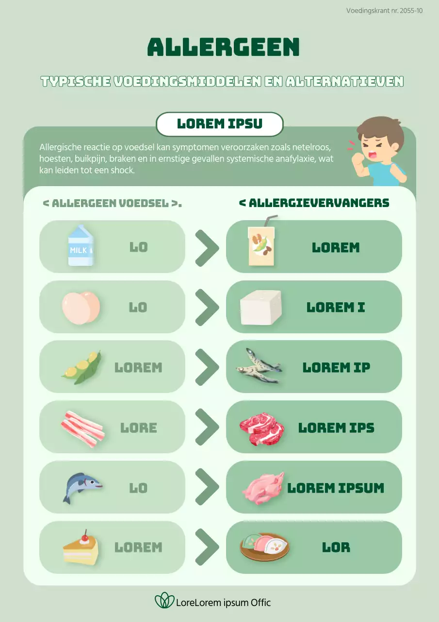 Allergene voedingsmiddelen en alternatieven in het groen