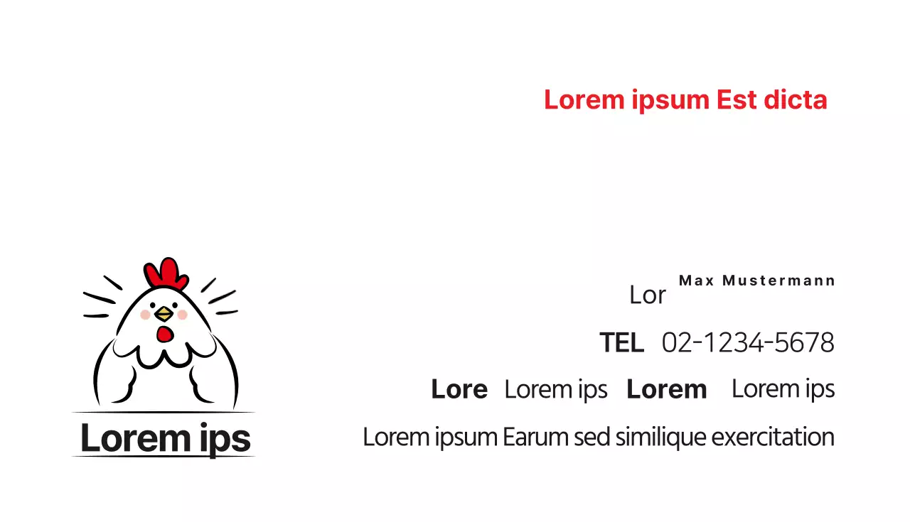 Rot Schwarz Illustrierte Huhn Visitenkarte