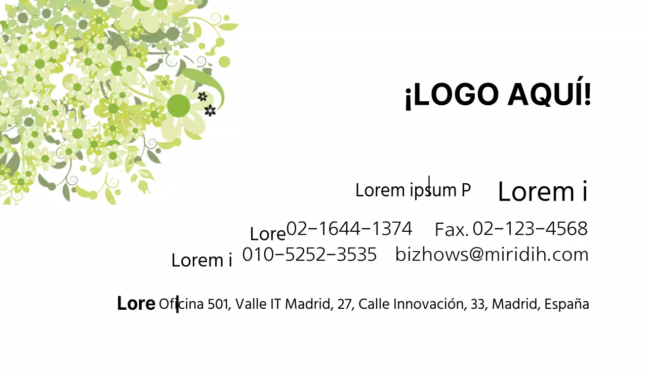 Tarjeta de visita azul anual