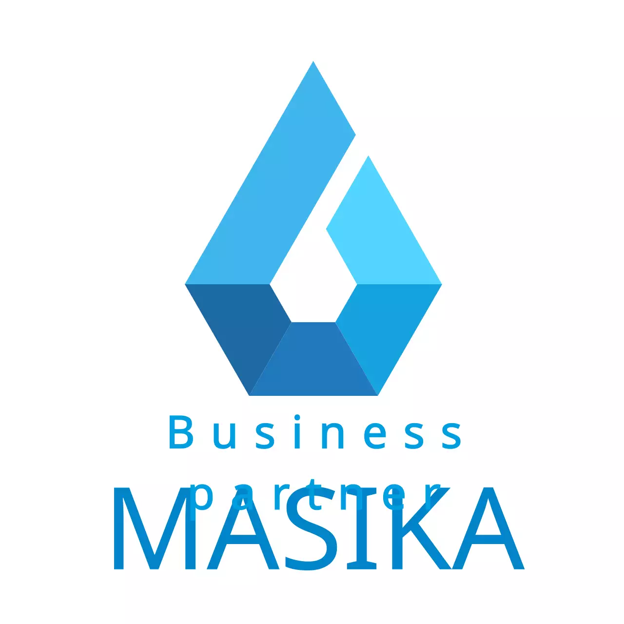 Blue Geometric Business Card Logo