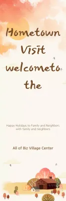 Banner de convite rústico bege para cidade natal