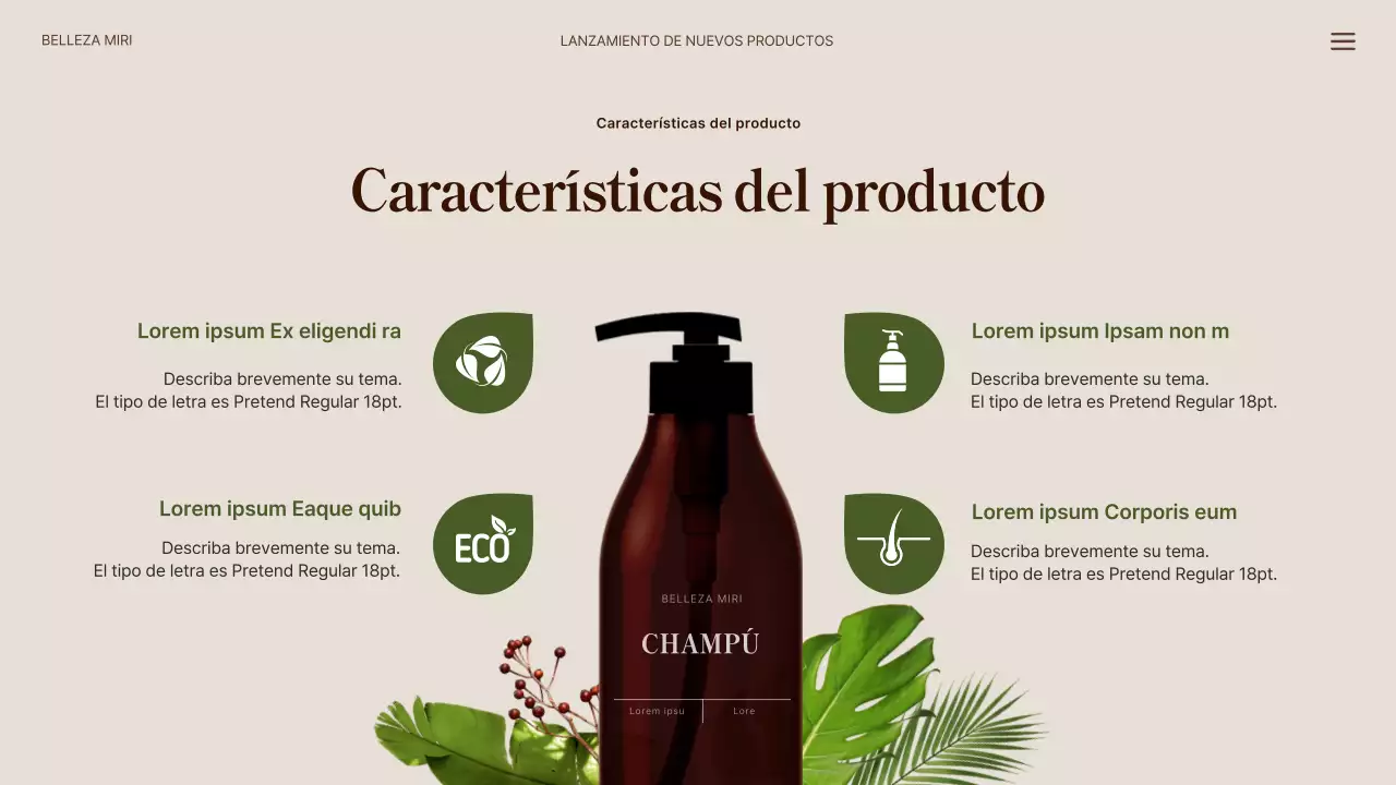 Nuevos productos capilares naturales en verde y beige
