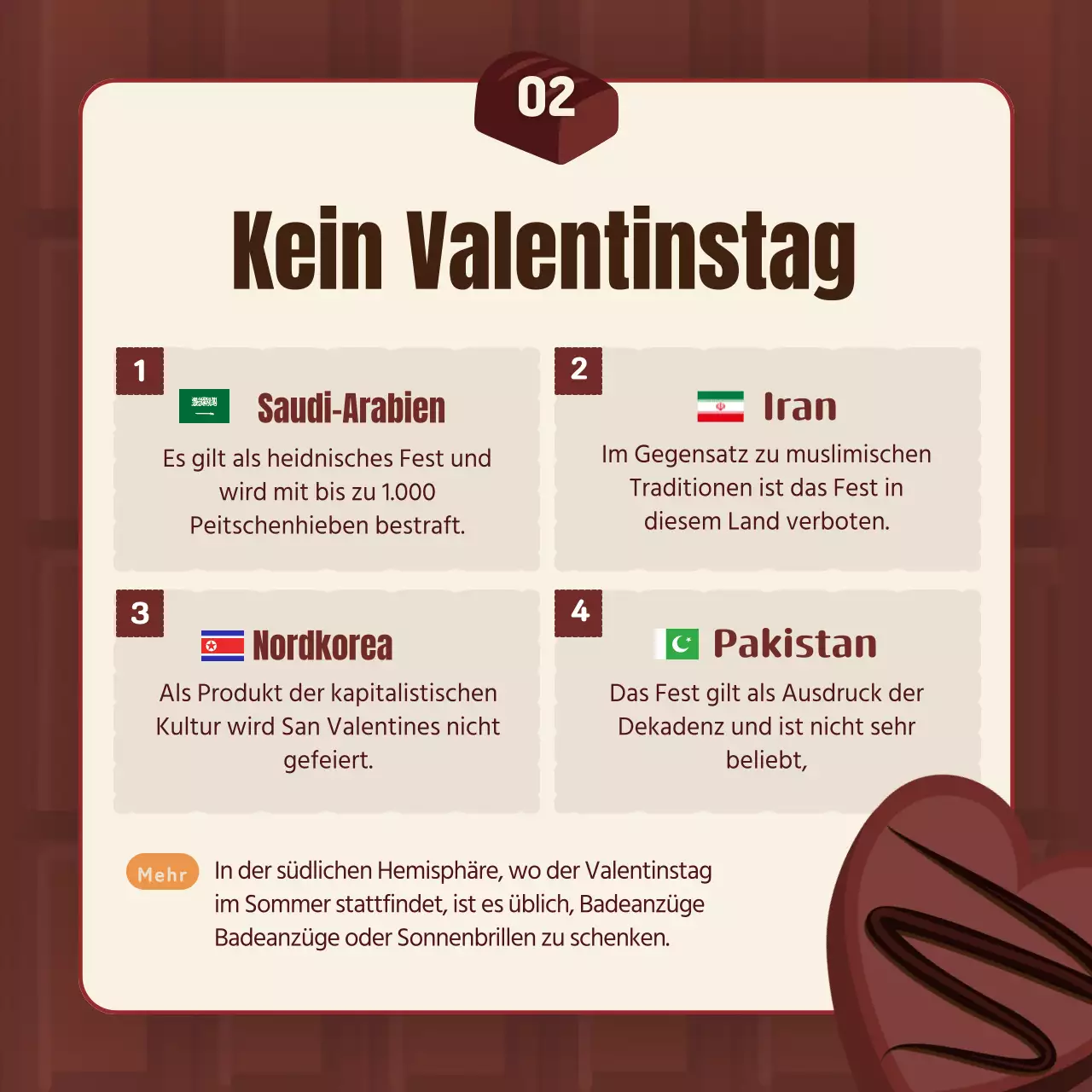 TMI zum Valentinstag in Burgunderrot und Braun