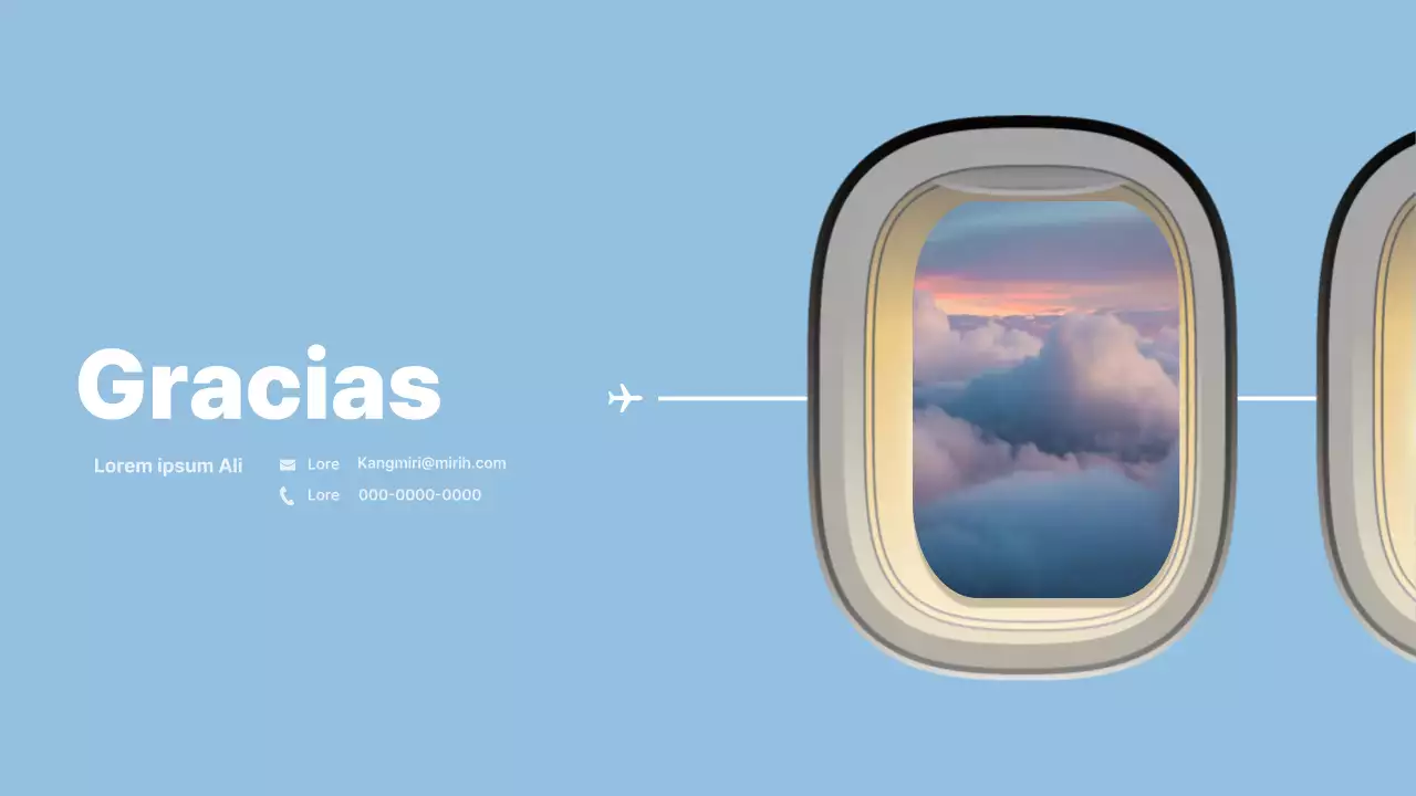 Ventanas de avión en azul concepto publicidad aerolínea brief