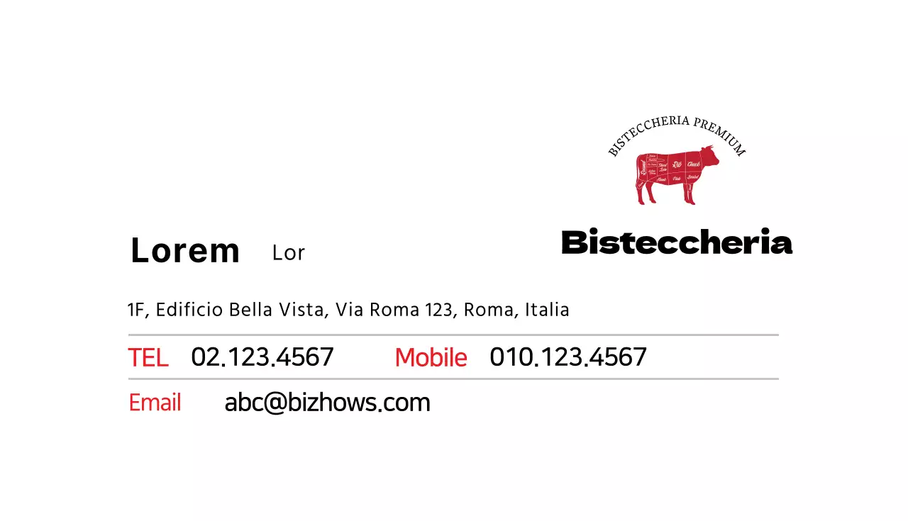 Rosso nero illustrazione ristorante bistecca