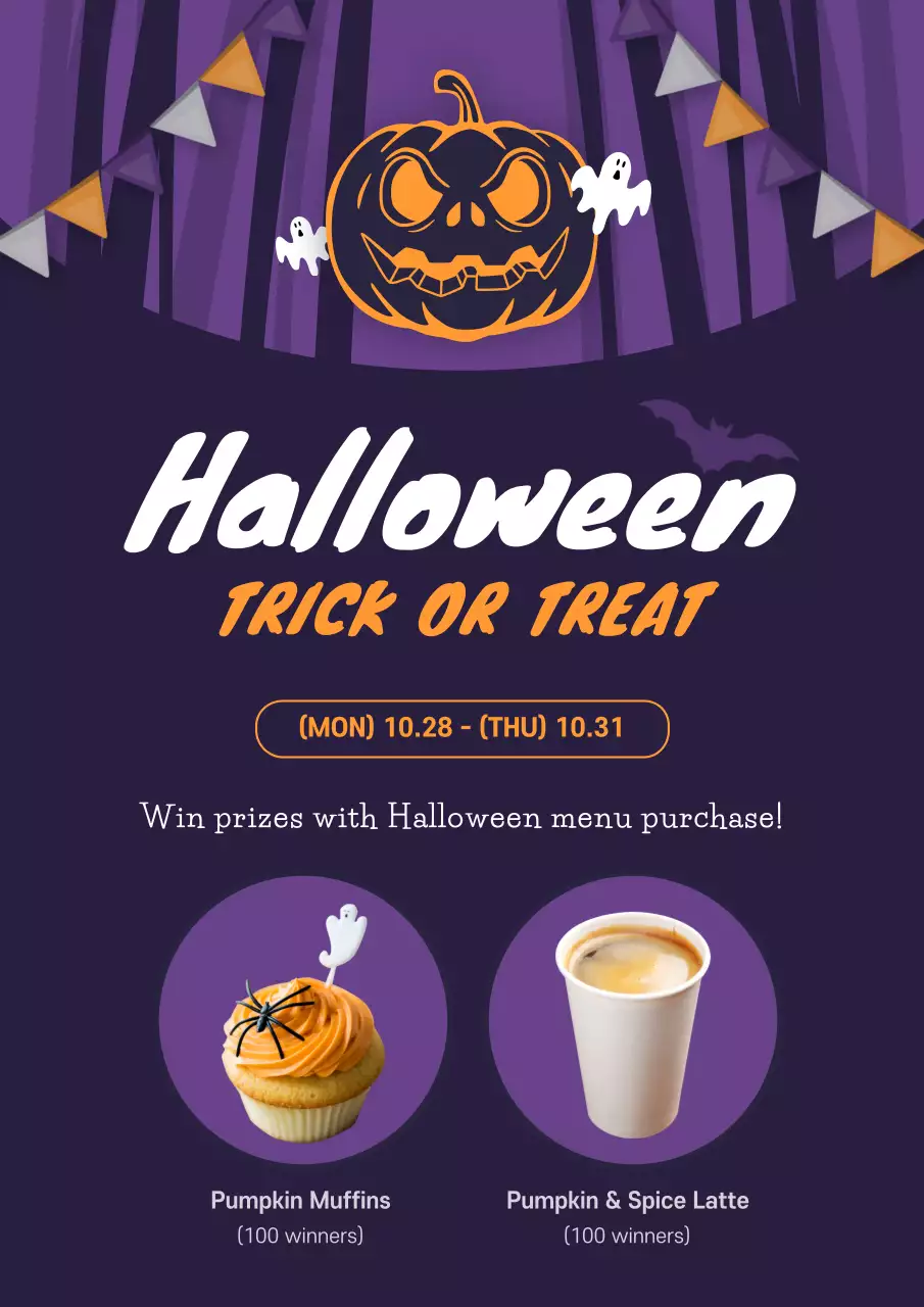 Orange Trendy Halloween Promotion Poster