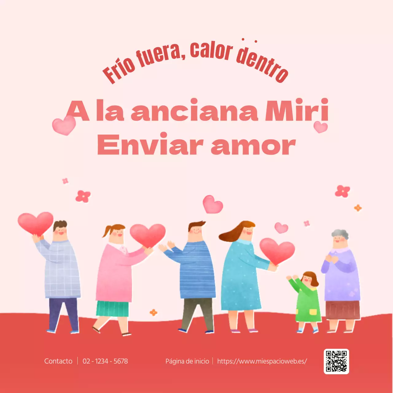 Proyecto rosa y rojo de reparto del amor entre ancianos
