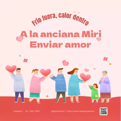 Proyecto rosa y rojo de reparto del amor entre ancianos