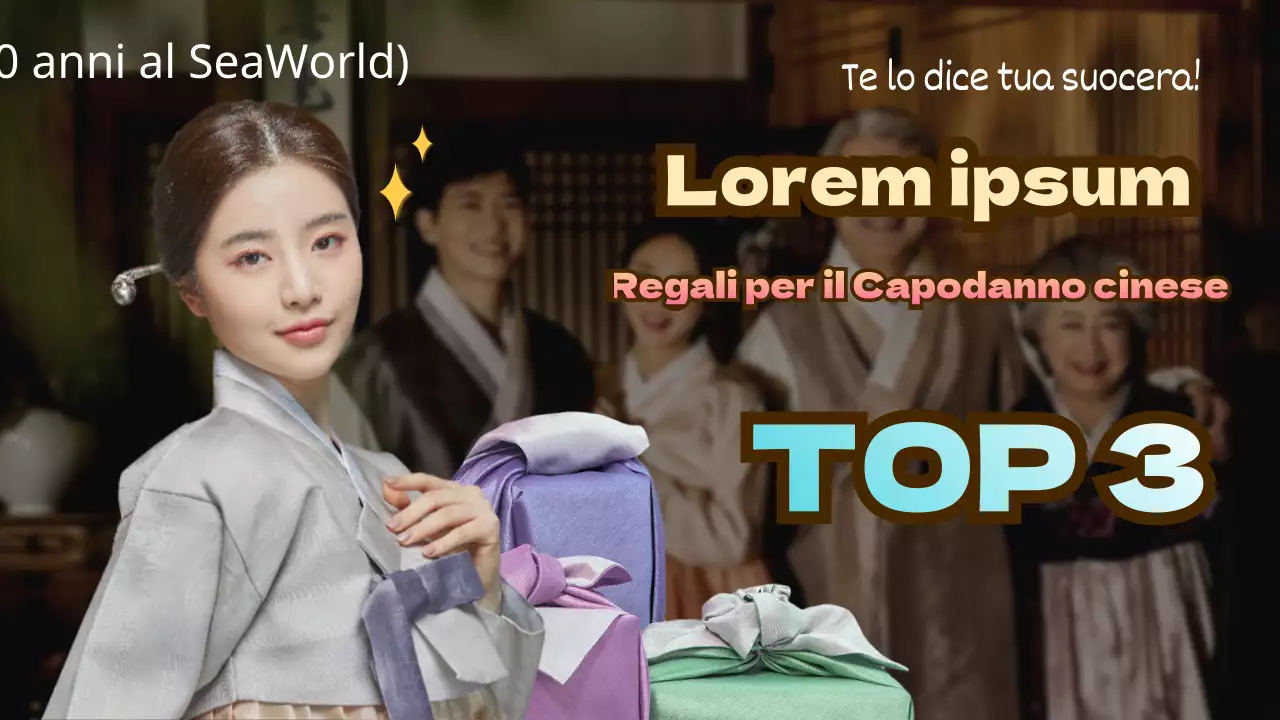 Tema del regalo di Capodanno con testo in evidenza