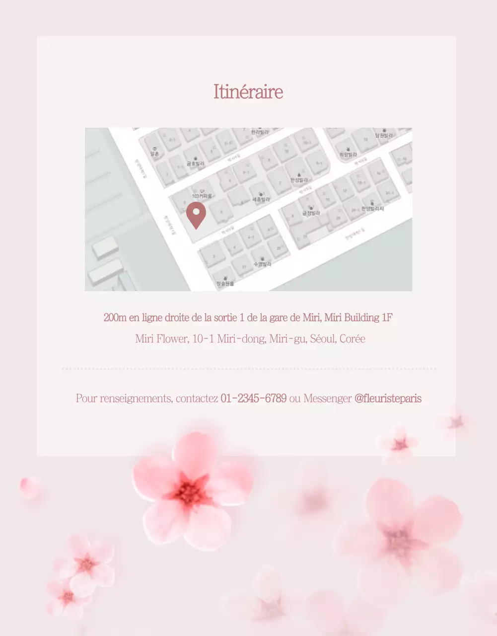 Page de détails sur les cours de fleurs