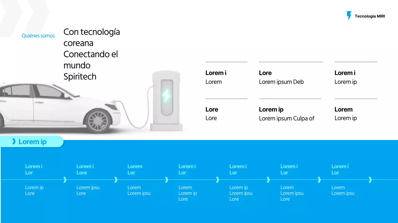 Propuesta de suministro de cargadores para coches eléctricos en azul claro y menta