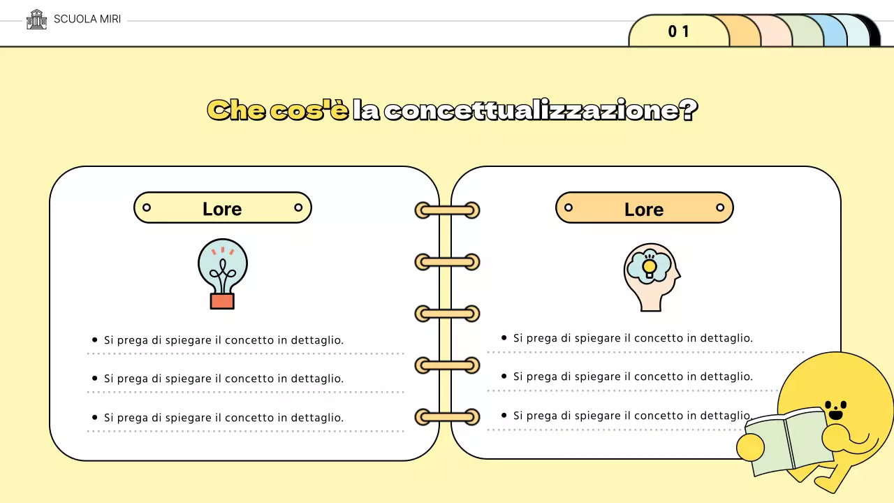 Simpatiche cartelline in colori pastelloConsegnano il concetto di educazione scolastica
