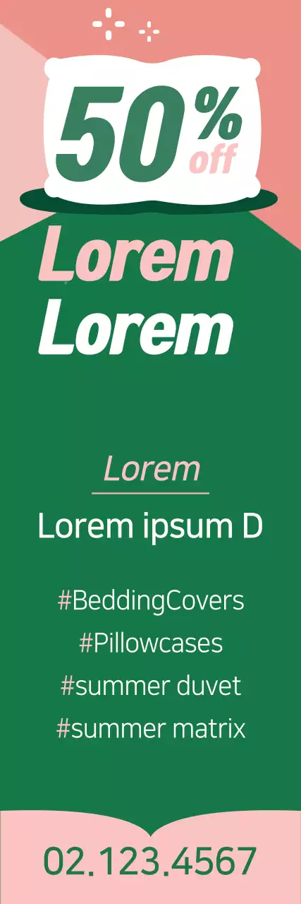 Banner de promoção de cama simples verde