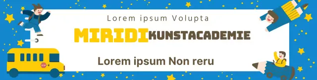 Blauw Geel Karakter Illustratie Kunst School Promotie