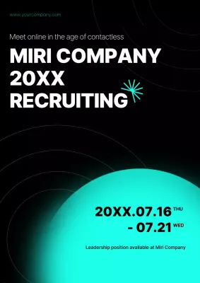 Black Modern Recruiting Announcement Poster