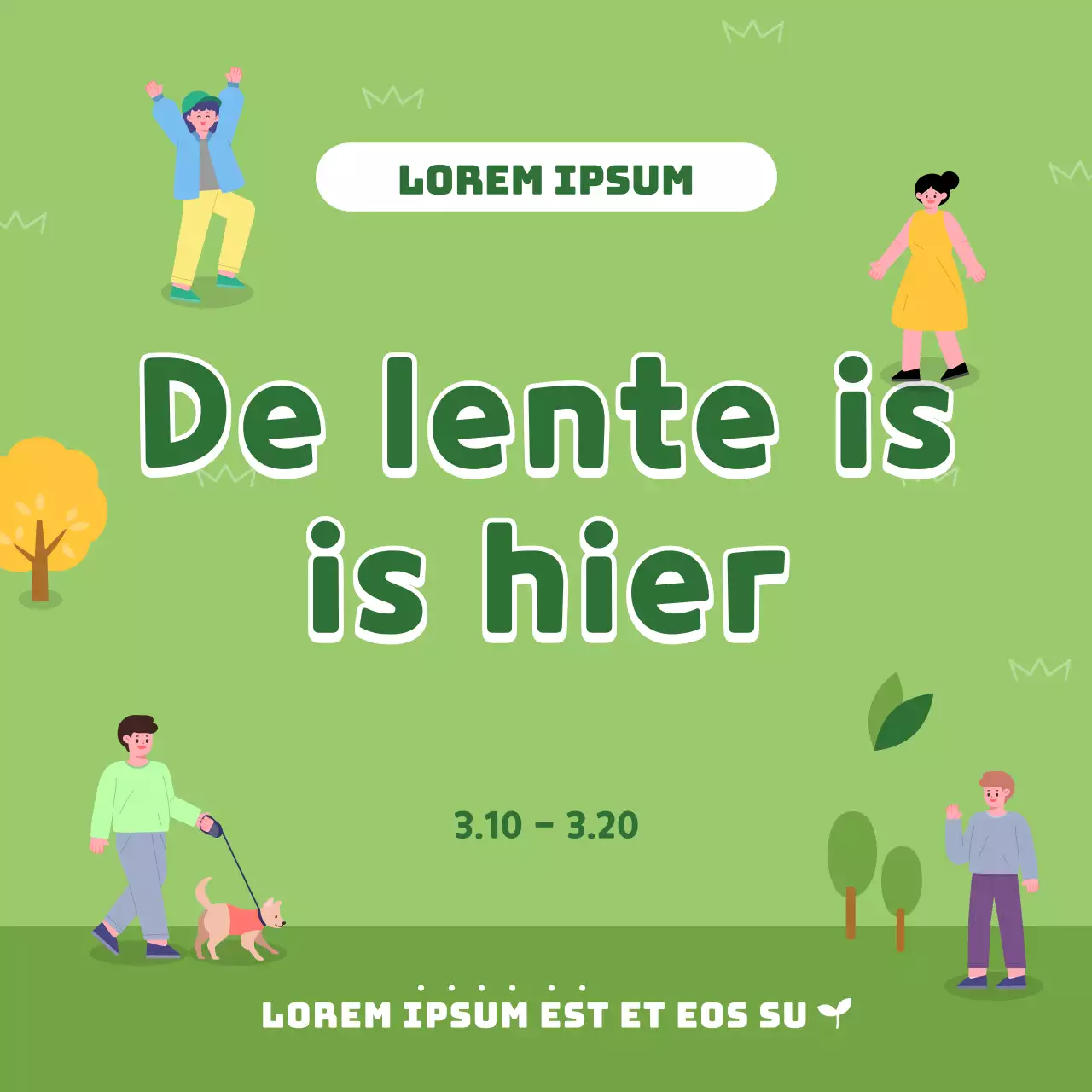 Groen voorjaar geïllustreerd kortingsactie