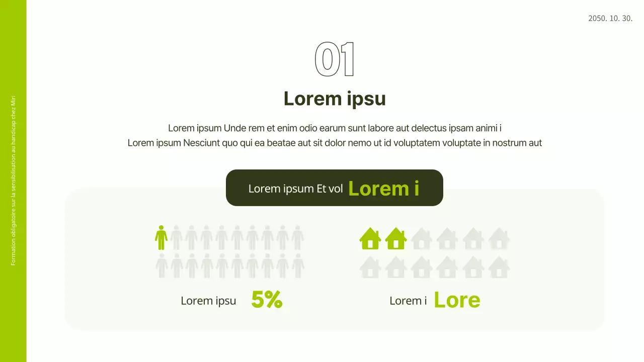 Illustration en blanc et vert lime pour sentir la sensibilisation aux handicaps sur le lieu de travail.