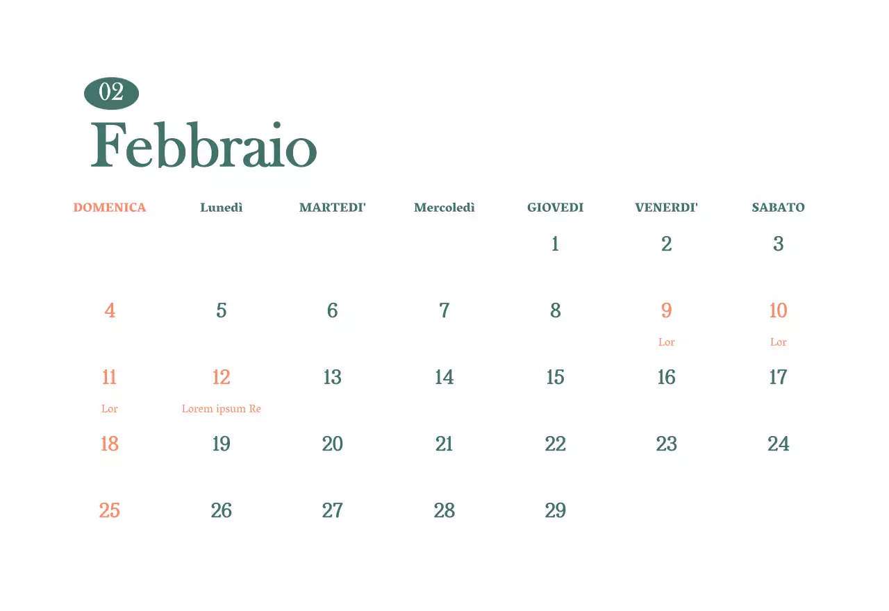 Calendario dei bar con i consigli per le bevande del mese