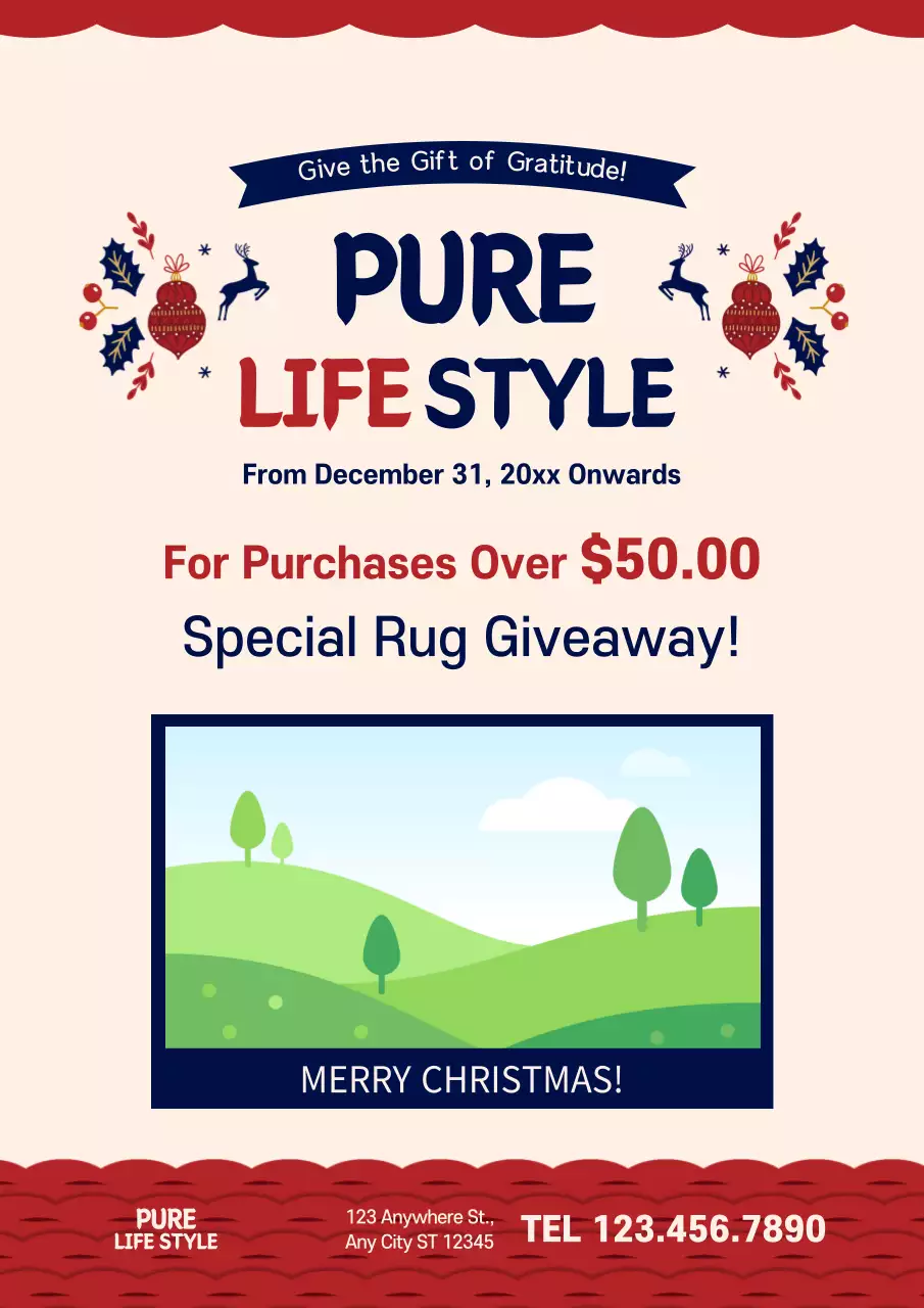 Red Festive Holiday Promotion Poster