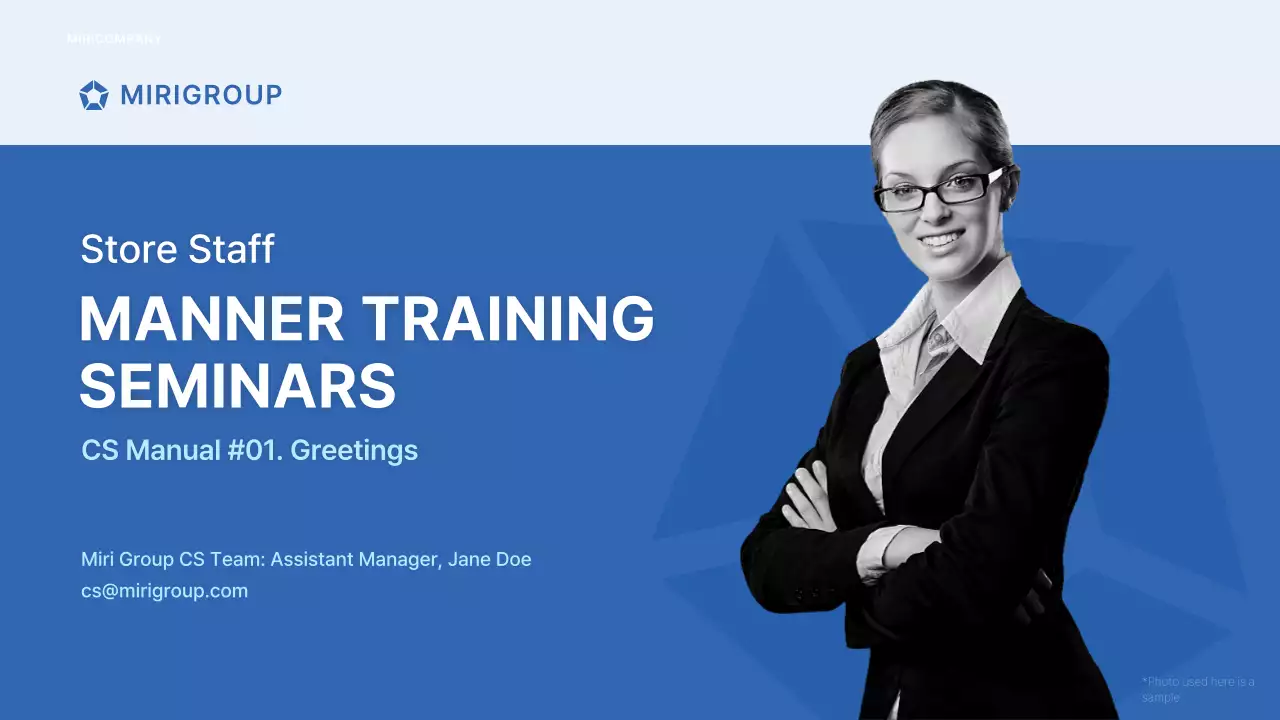 Blue Professional Training Manual Presentation