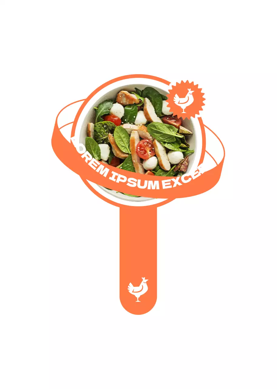 Fluoreszierende, hippe Salat-Menüführung im Planetendesign