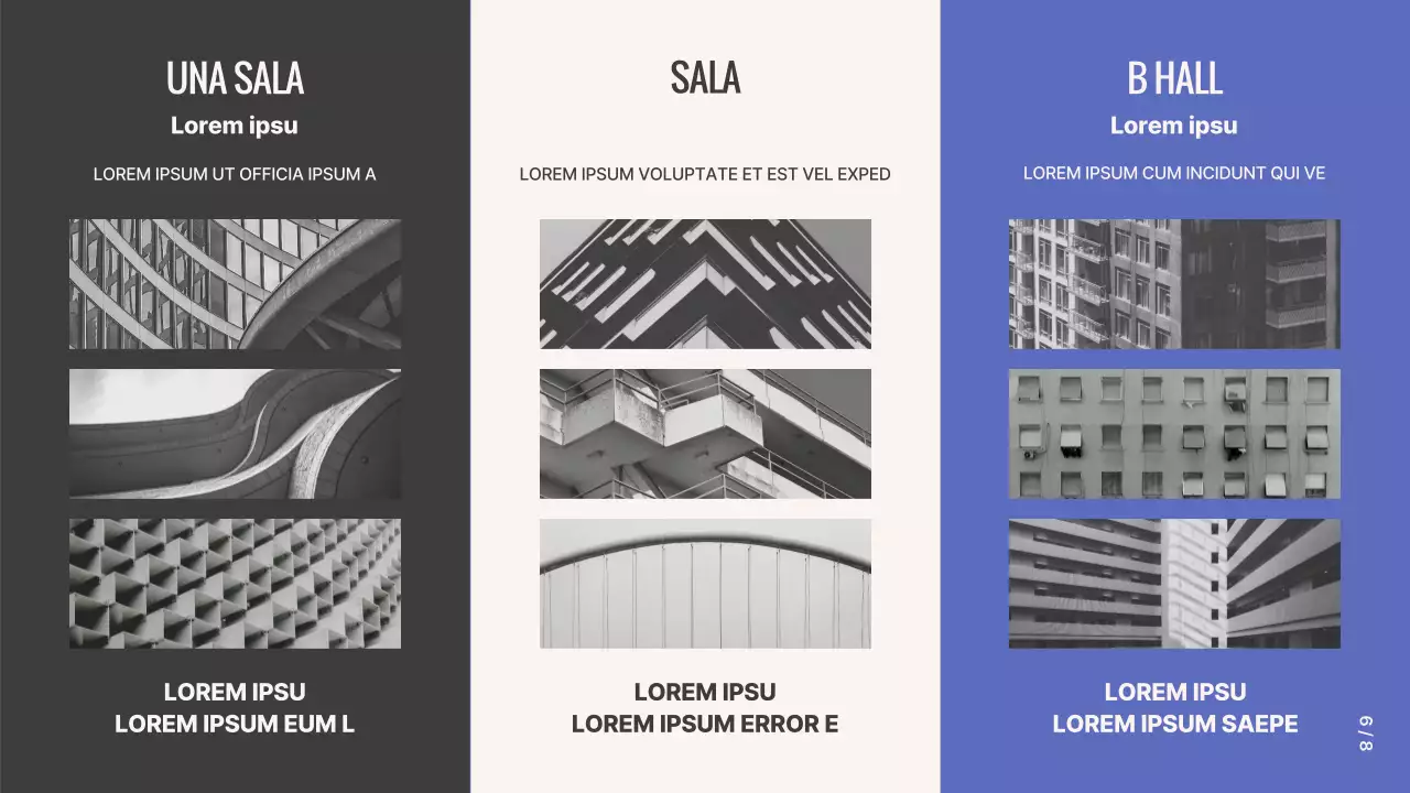 Proposta di mostra fotografica Grid Concept in viola e beige