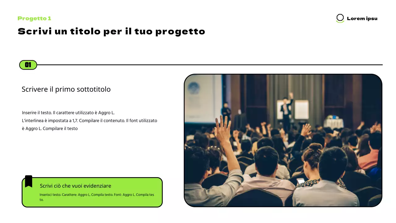 Simpatici personaggi in chartreuse e un layout pulito