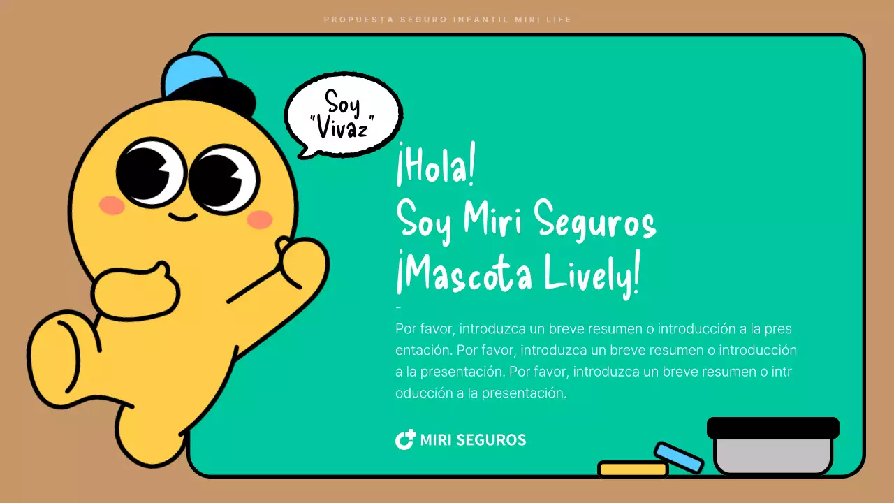 Turquoise Cute Character Child Insurance Proposal Presentation