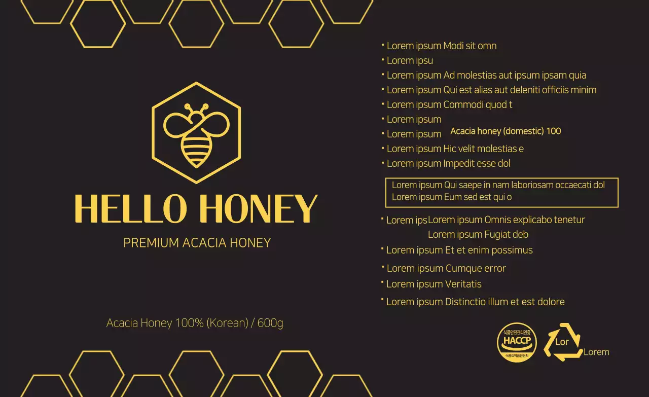 Honey informational sticker