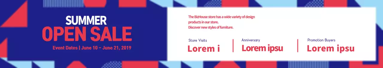 Banner de promoção de venda moderna azul