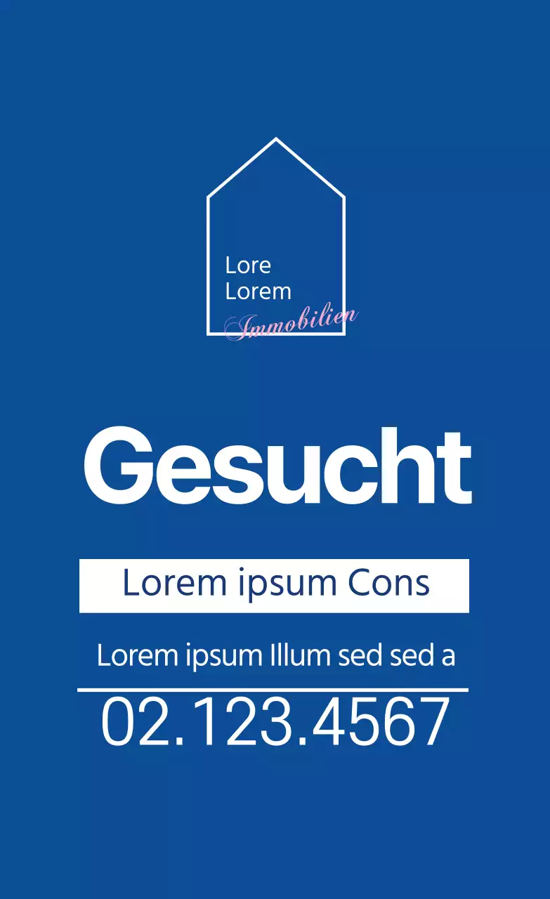 Blaue Illustration Immobilien-Logo