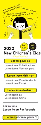 Faixa de anúncio de classe infantil moderna amarela