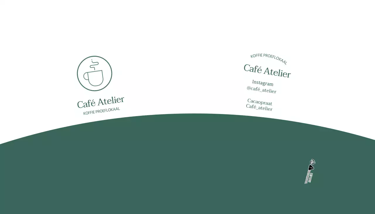 Wit groen eenvoudige lijn illustratie cafe