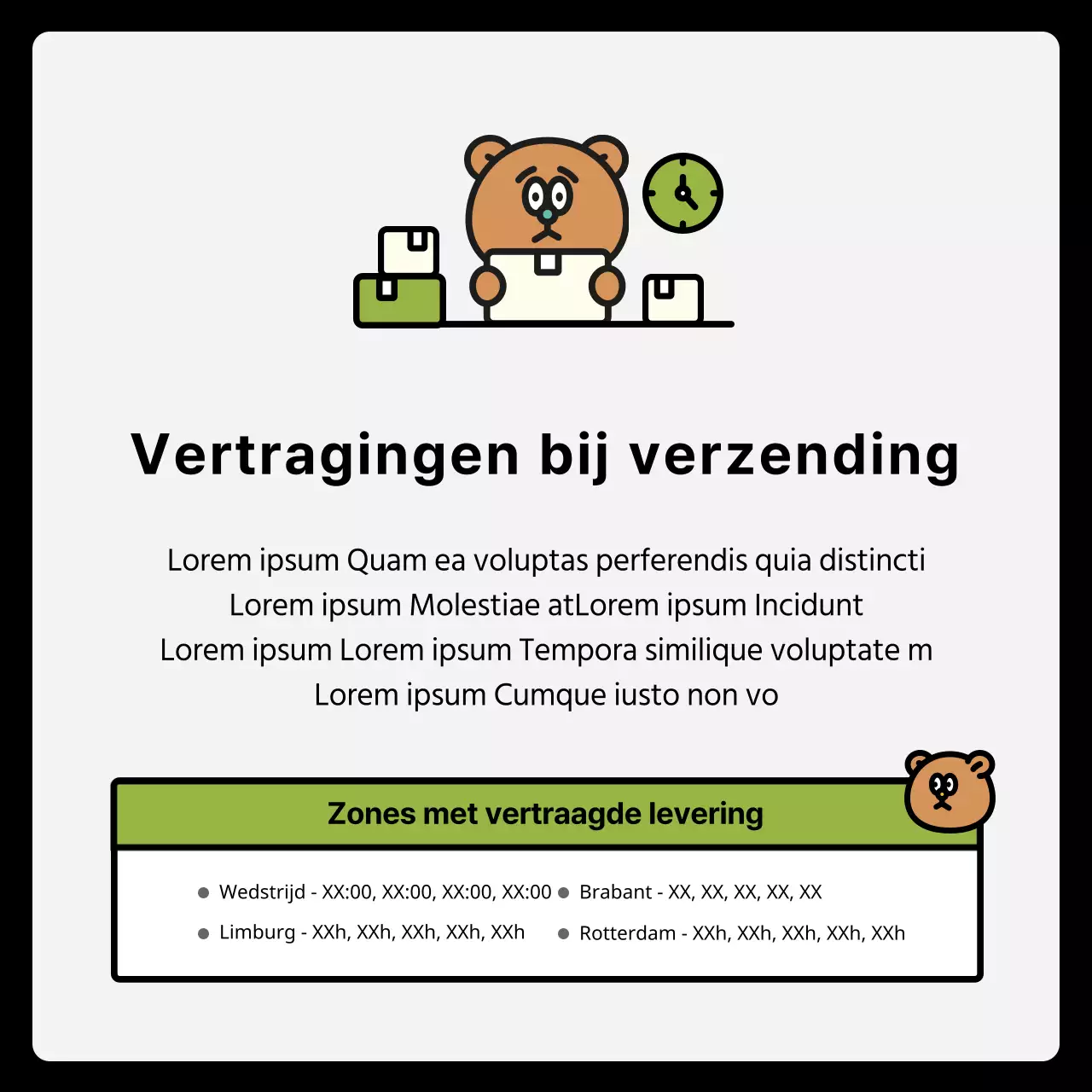 Zwart-blauwe illustratie concept verzendinstructies