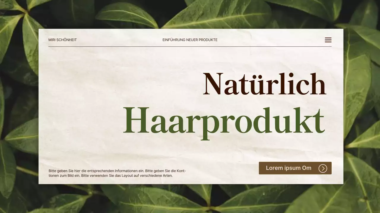 Neue Naturhaarprodukte in Grün und Beige