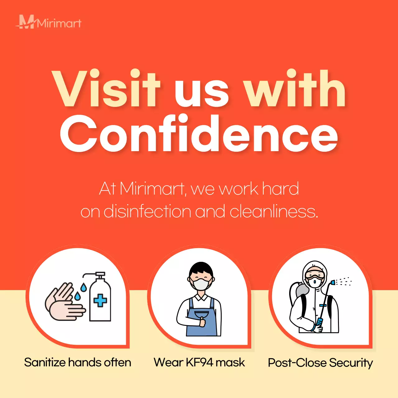 Orange Modern Cleanliness Promotion Social Media Post