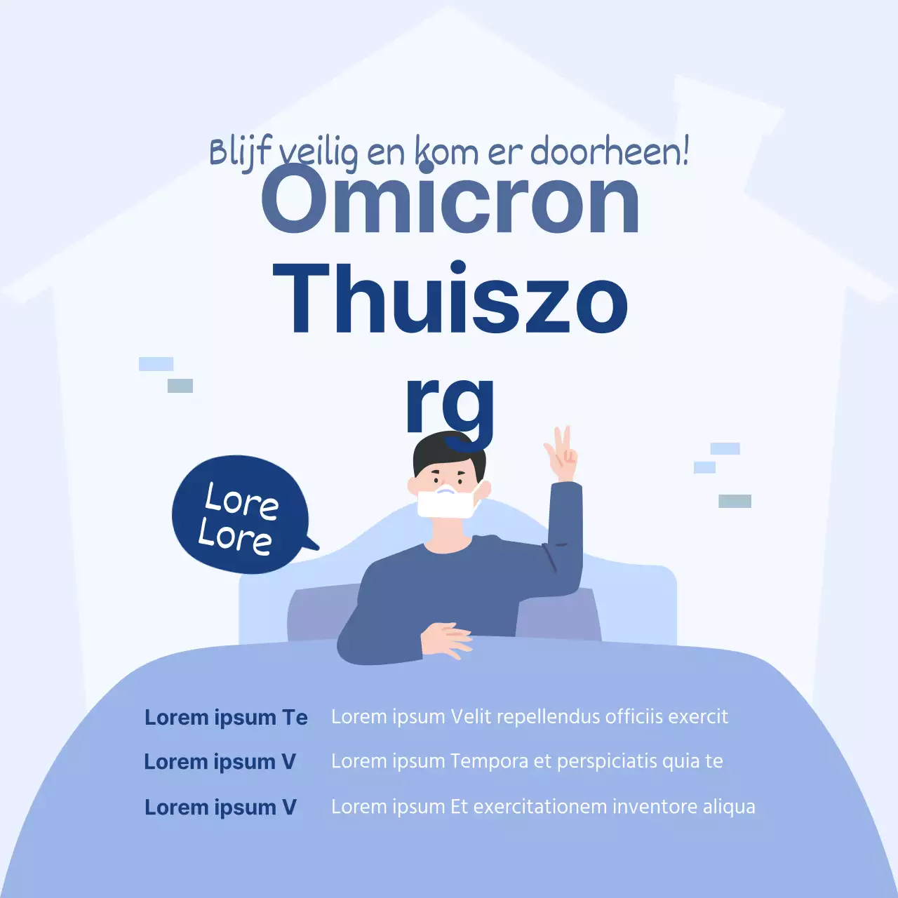 Blauwe eenvoudige illustratie met informatie over de ziekte