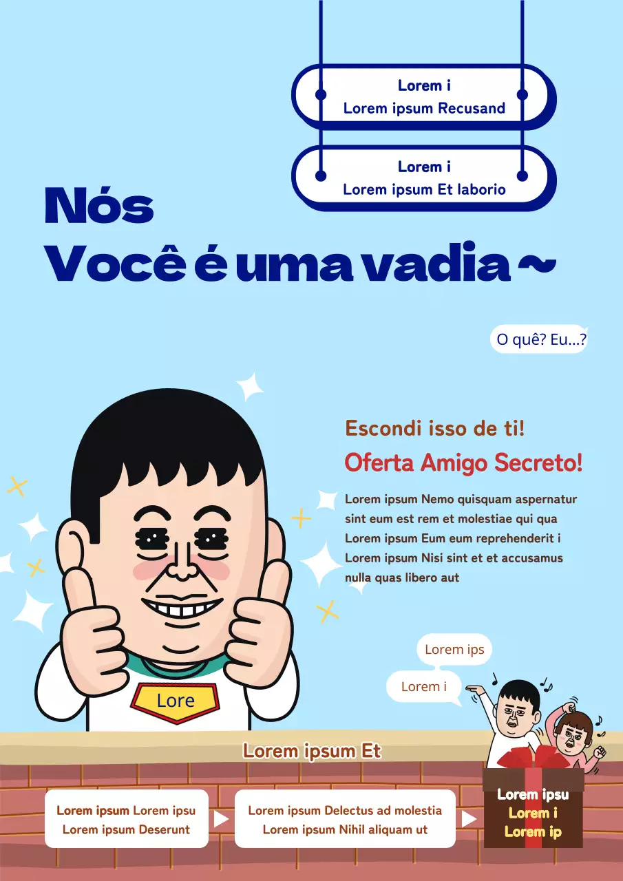 Um guia de eventos de férias do manitou com divertidas ilustrações de personagens de postais