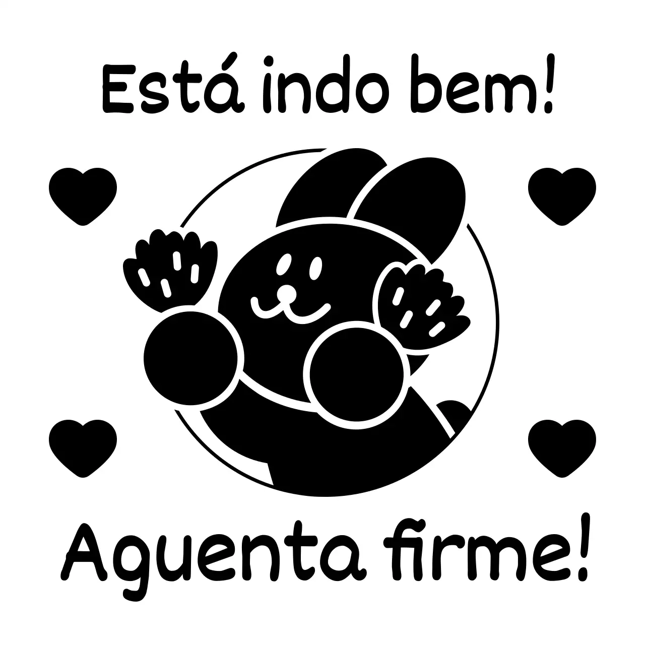 Carimbo de elogio com um bonito carácter animal preto