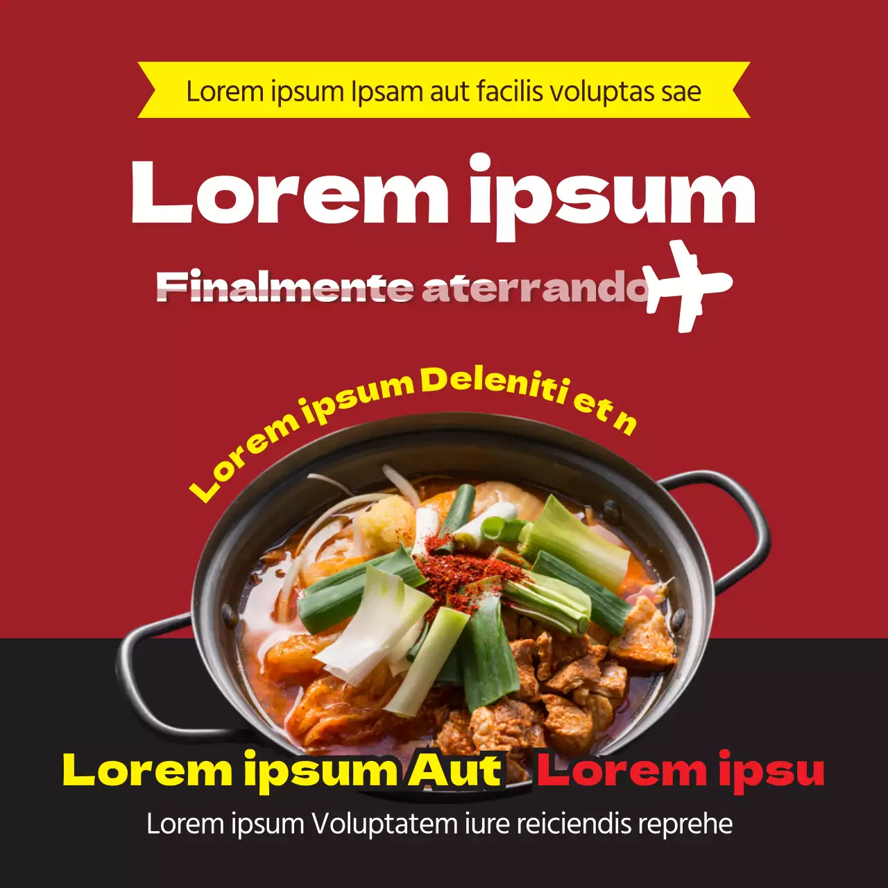 Red Yellow Gourmet Landing Kimchi Jjigae Meal Kit Evento de lançamento