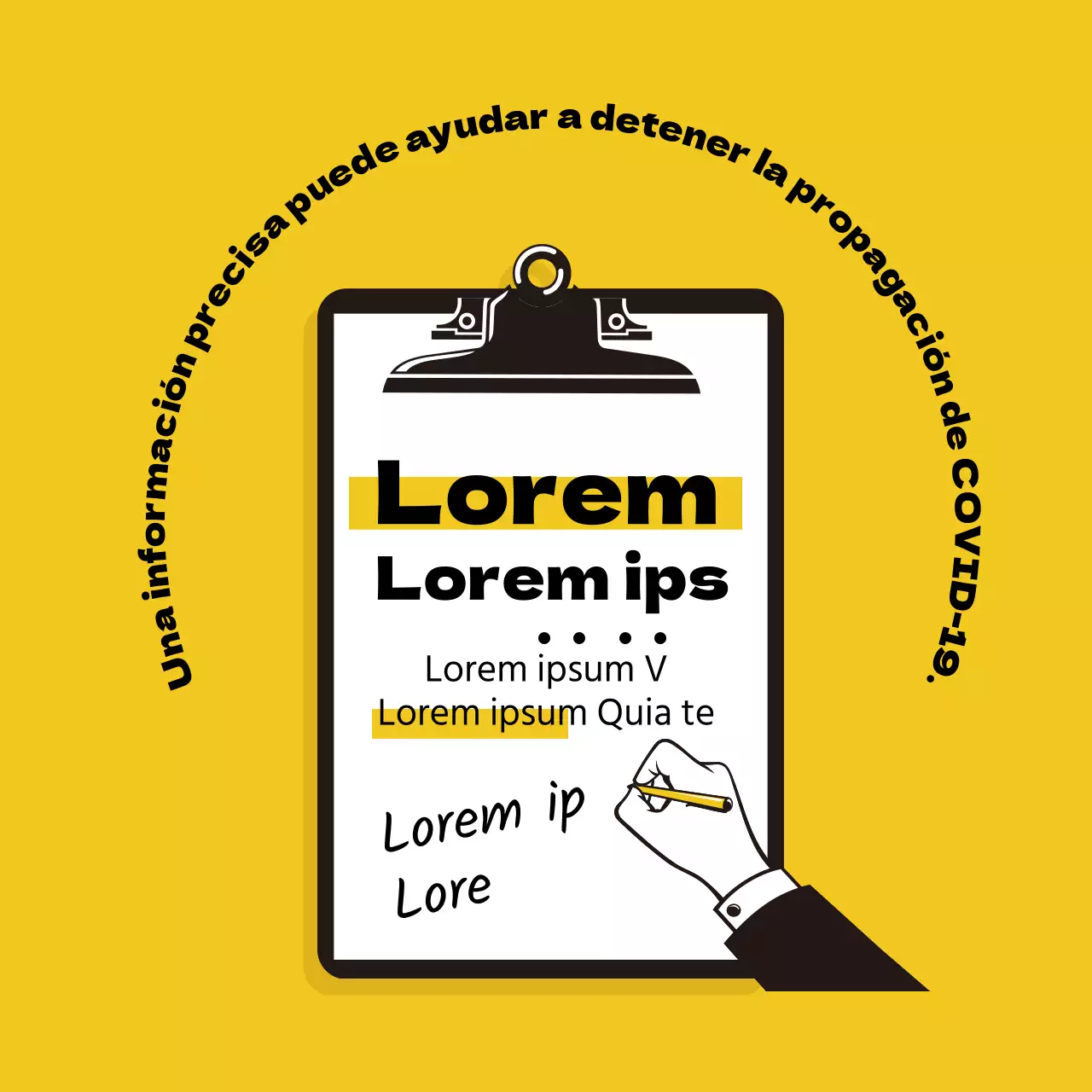 Etiquetas ilustradas de color amarillo para el registro de coronavirus