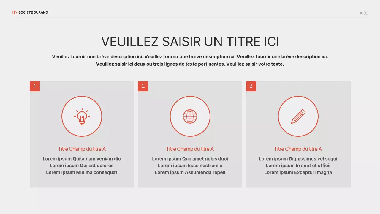 Un projet d'entreprise moderne en rouge et noir