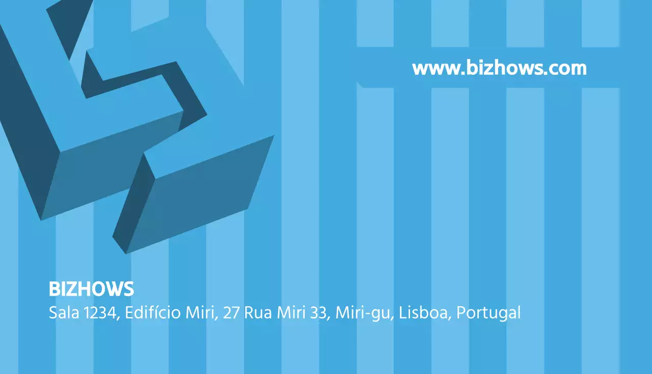 Um cartão de visita em tons de azul