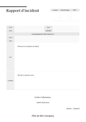 Un formulaire de rapport d'incident grisé