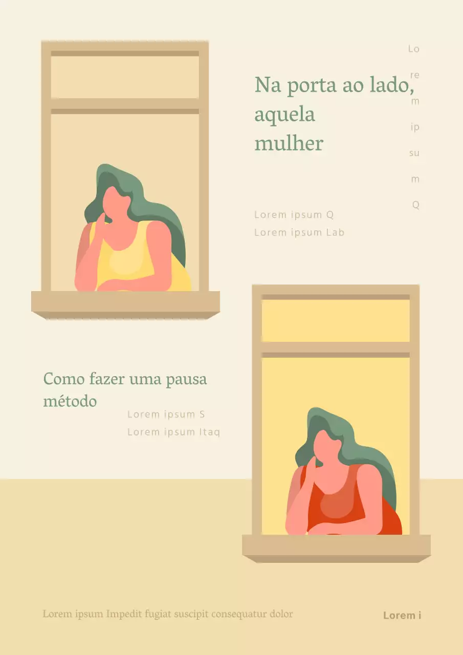 A mulher da janela verde e amarela Ensaio