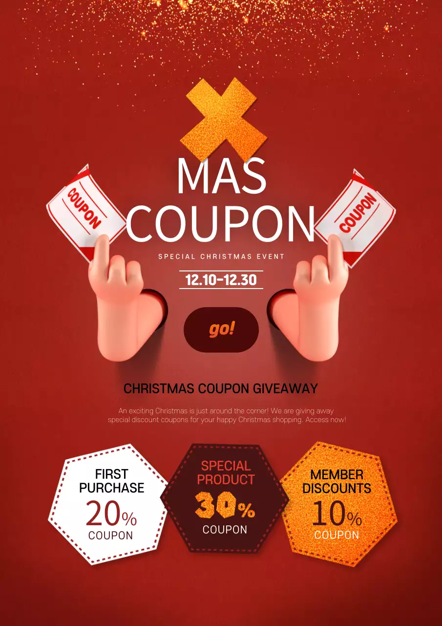 Red Trendy Christmas Promotion Poster